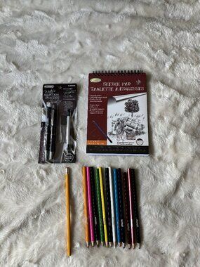 $8 Add-On Studio Writing & Art Supply Set Pencil + Pencil Crayons Sketch Pad